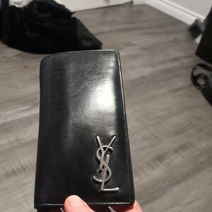 Yves Saint Laurent Black Leather Card Holder